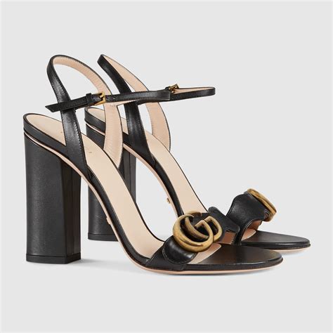 gucci sandals black leather|black gucci sandals women.